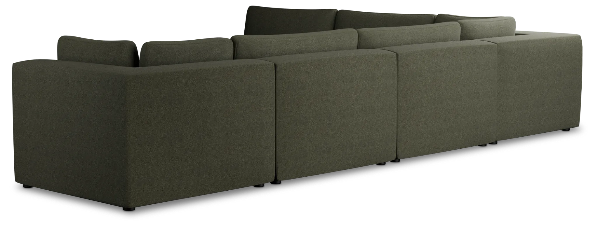 Destin Sutton Green Fabric 6-piece Modular Sectional