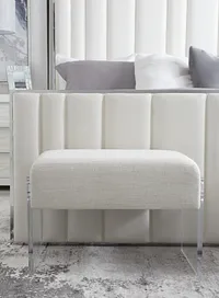 Ocean Drive White Acrylic Bench