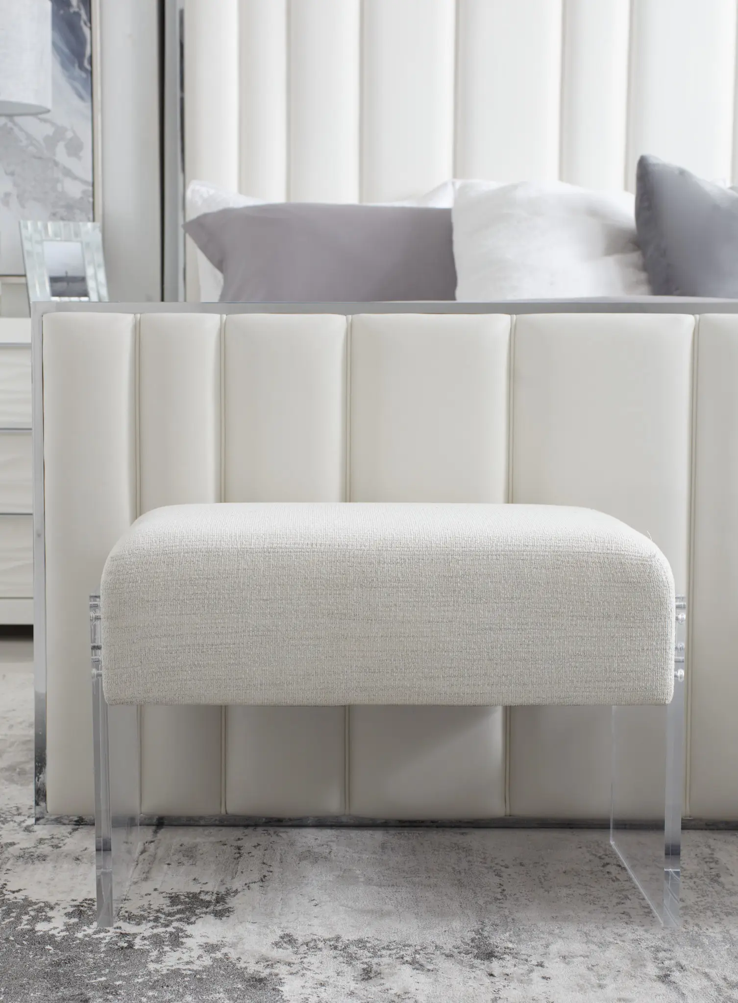 Ocean Drive White Acrylic Bench Ocean Drive White Acrylic Bench