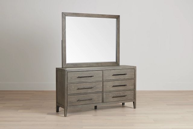 Alden Gray Dresser & Mirror