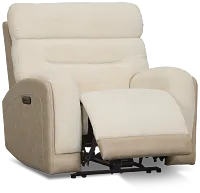 Travis Light Beige Fabric Power Recliner