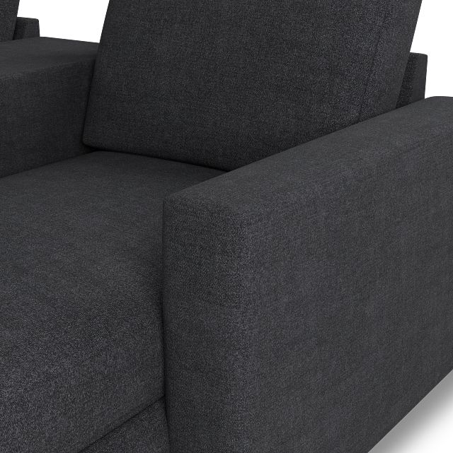 Citymod Dark Gray Fabric Small Right Chaise Sectional With Media Console