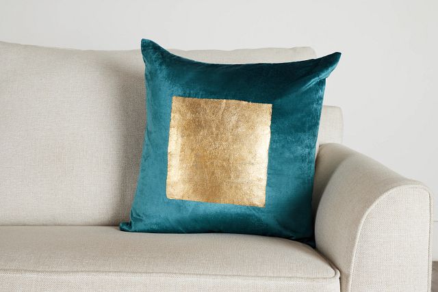 Larissa Teal Square Accent Pillow