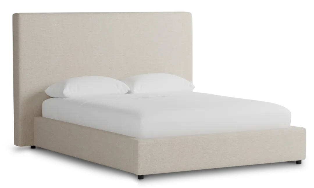 Grayton Suave Beige 54" Upholstered Platform Bed