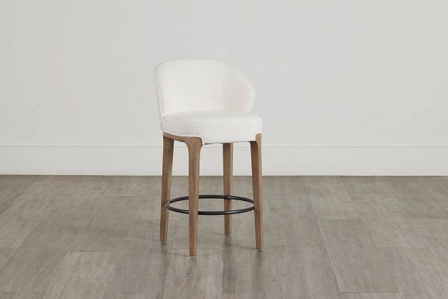 Libby Whitefabric 24" Upholstered Barstool