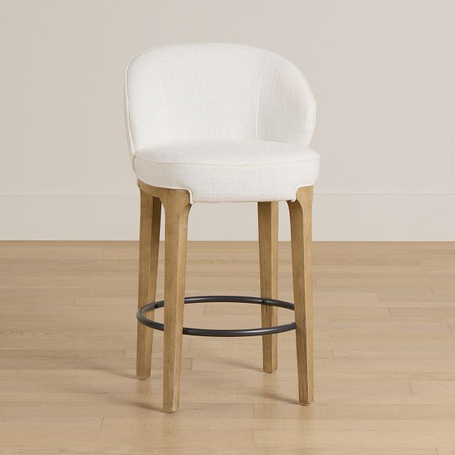 Libby Whitefabric 24" Upholstered Barstool