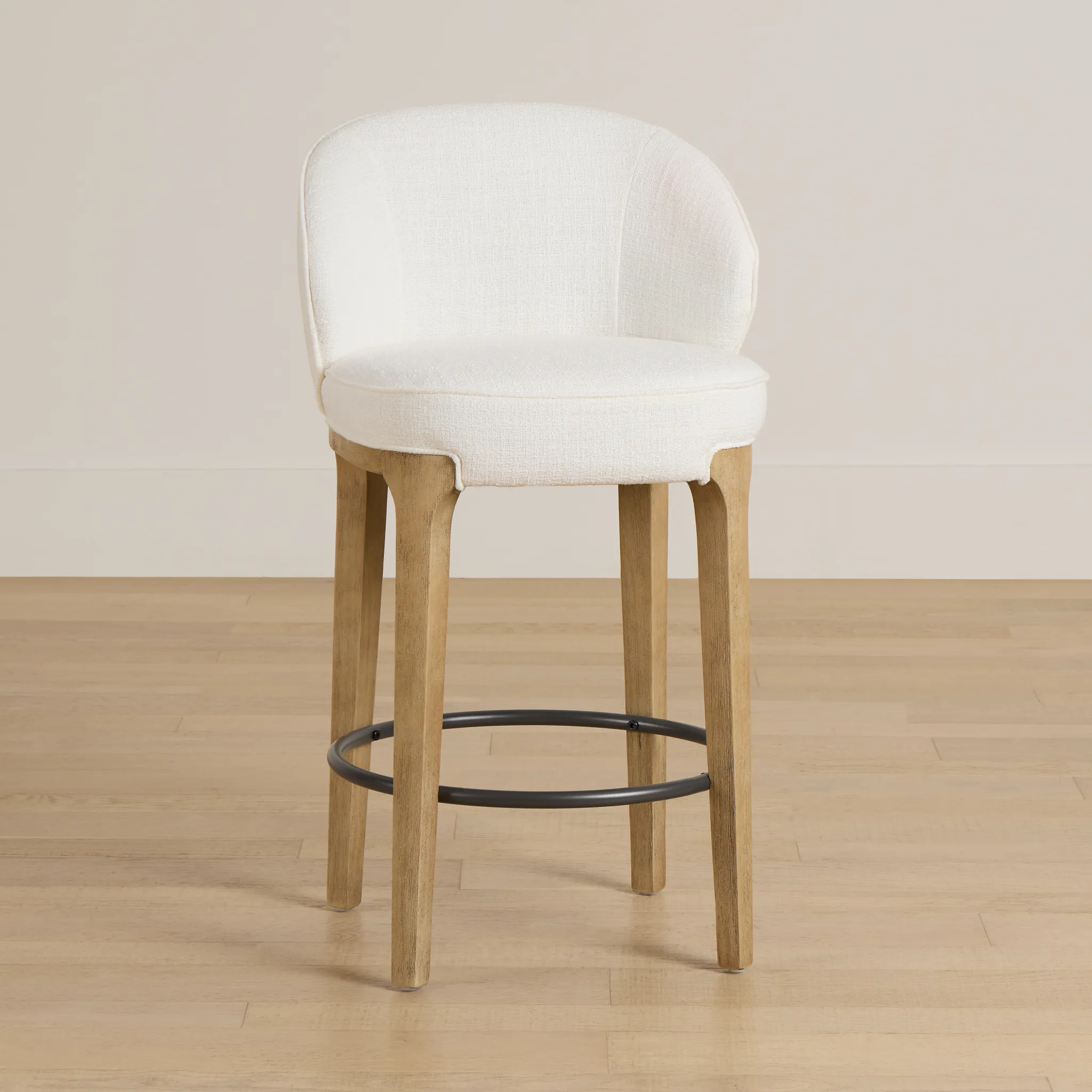 Libby Whitefabric 24" Upholstered Barstool