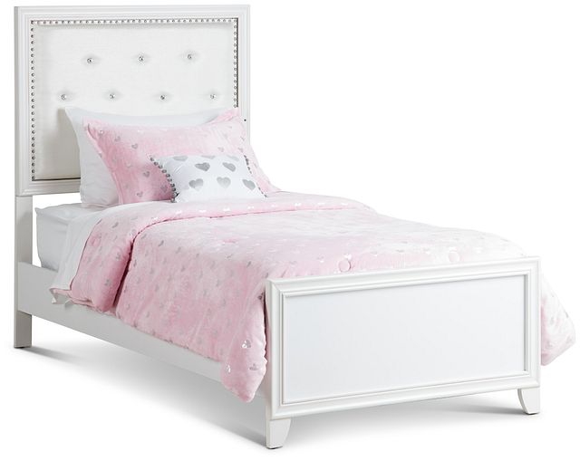 Isabella White Panel Bed