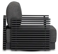 Monterey Black Aluminum Swivel Chair With Gray Cushions