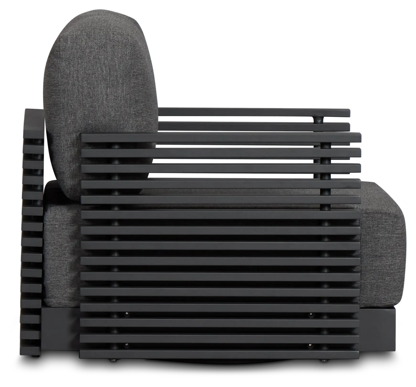 Monterey Black Aluminum Swivel Chair With Gray Cushions Monterey Black Aluminum Swivel Chair With Gray Cushions