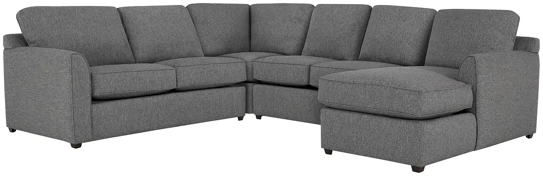 Asheville Gray Fabric Medium Right Chaise Sectional Asheville Gray Fabric Medium Right Chaise Sectional