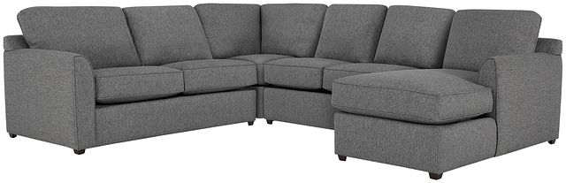 Asheville Gray Fabric Medium Right Chaise Sectional