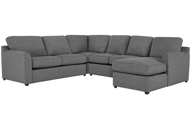 Asheville Gray Fabric Medium Right Chaise Sectional