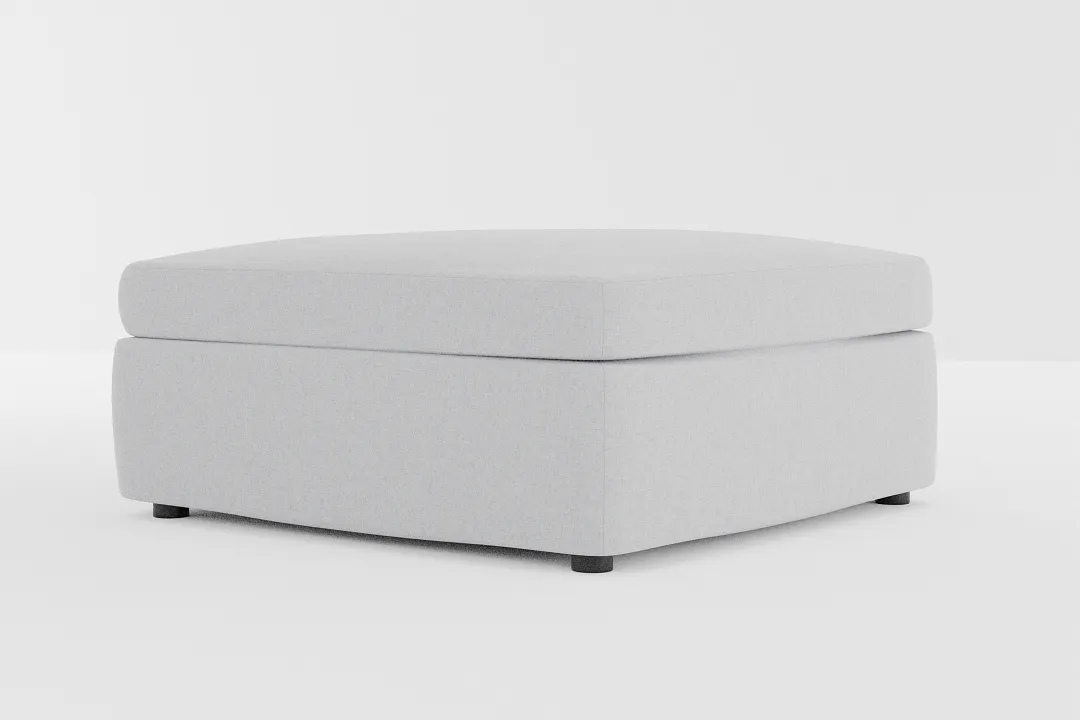 Destin Delray Light Gray Fabric Cocktail Ottoman