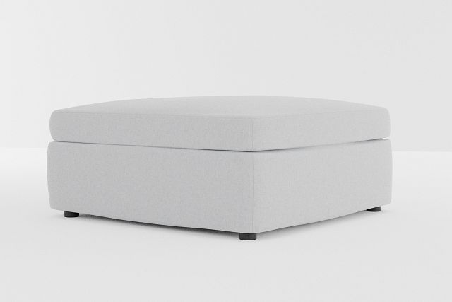 Destin Delray Light Gray Fabric Cocktail Ottoman