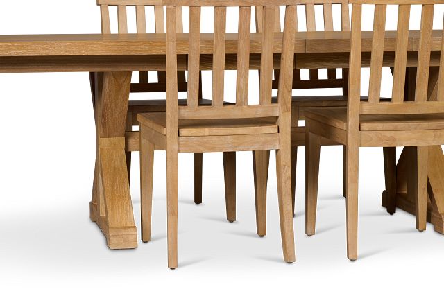 Nantucket Light Tone Trestle Table & 4 Light Tone Chairs