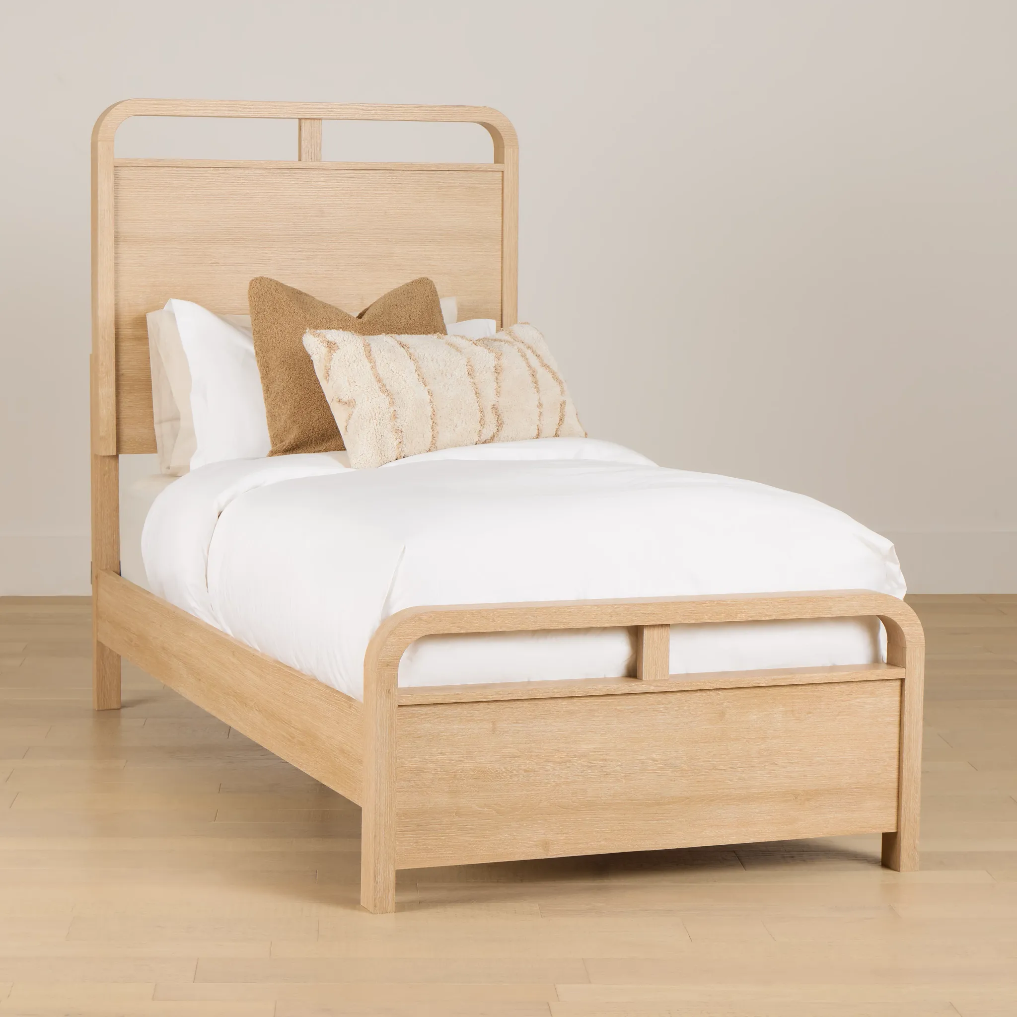 Lyndie Light Tone Panel Bed