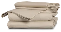 Rest & Renew Percale Cotton Beige 200 Thread Sheet Set