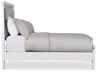 Alessandria White Uph Panel Bed With Lights