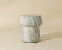 Anisa Taupe Marble Round Accent Table