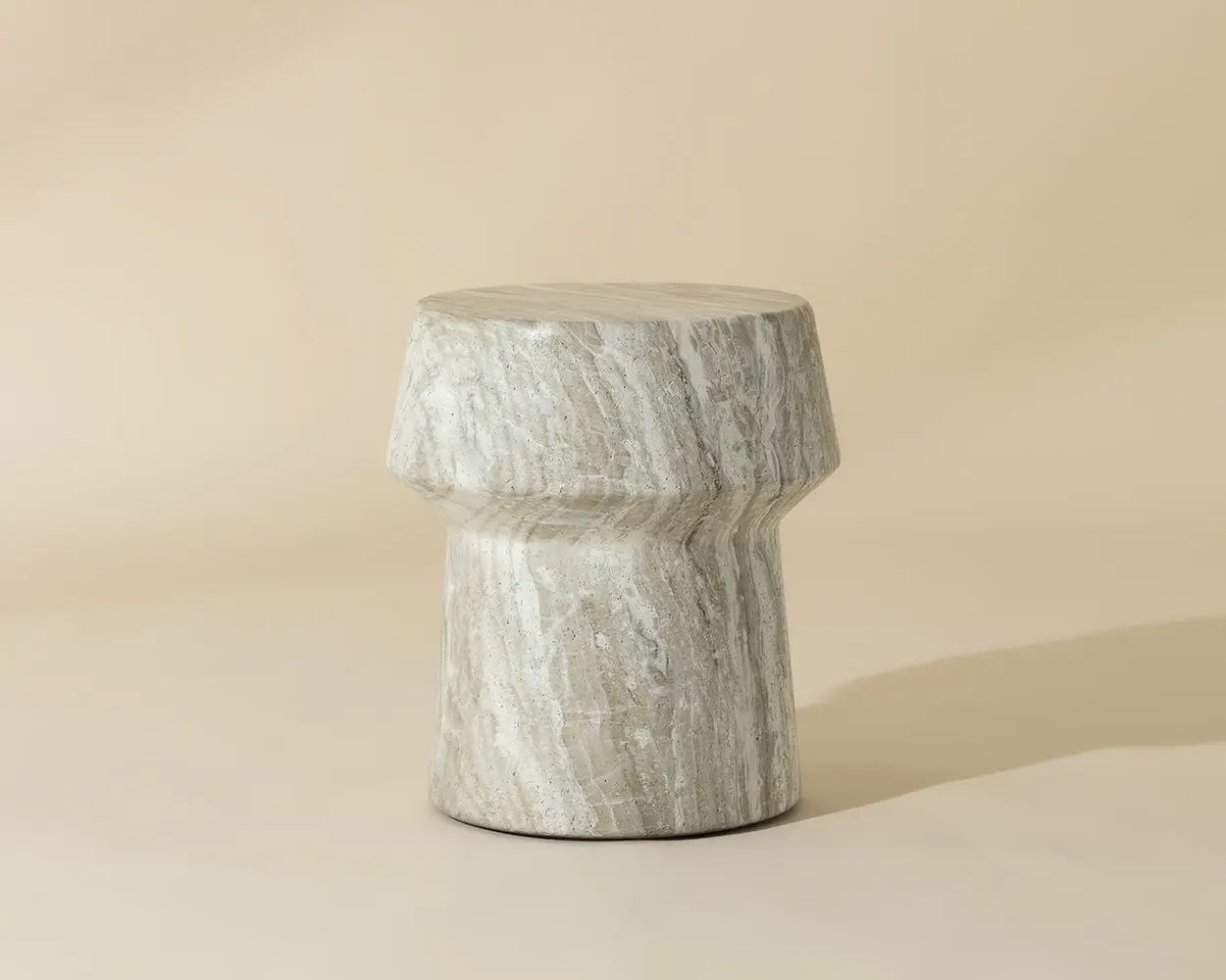 Anisa Taupe Marble Round Accent Table Anisa Taupe Marble Round Accent Table