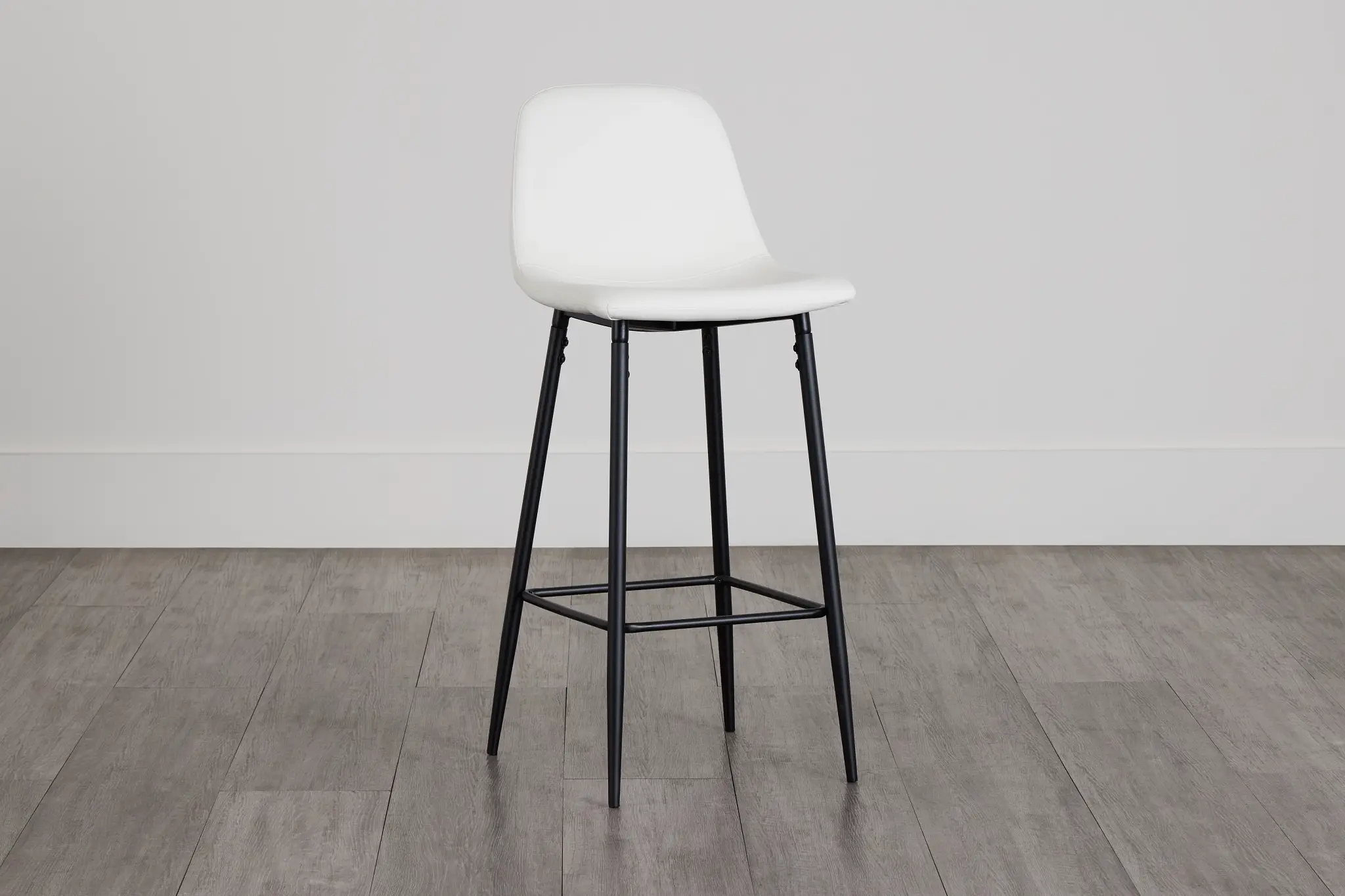 Havana Whitemicro Upolstered 30" Barstool W/ Black Legs Havana Whitemicro Upolstered 30" Barstool W/ Black Legs