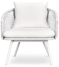 Malaga White Woven Arm Chair