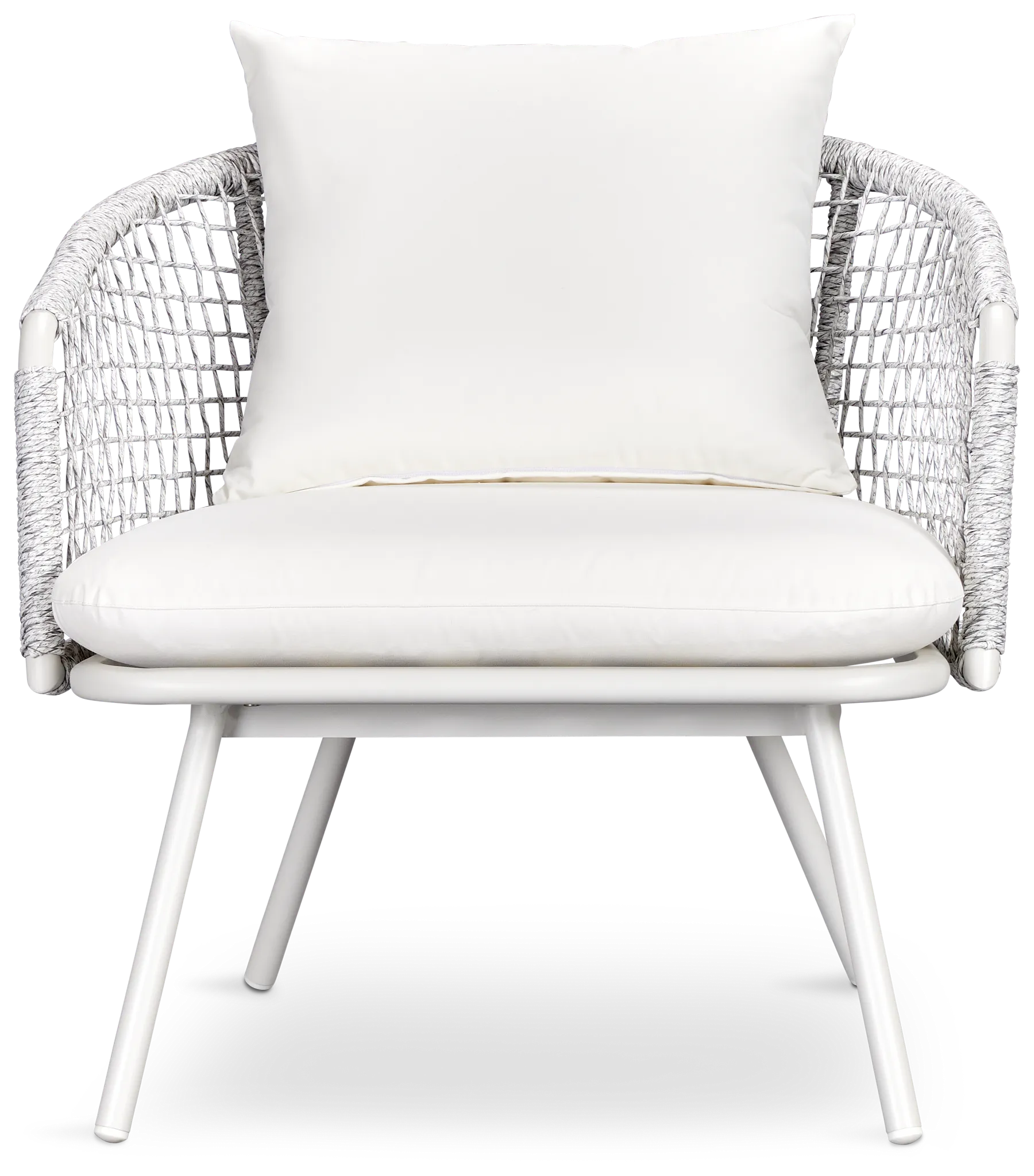 Malaga White Woven Arm Chair