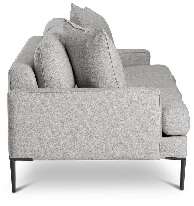 Morgan Light Gray Fabric Sofa With Metal Legs (0)
