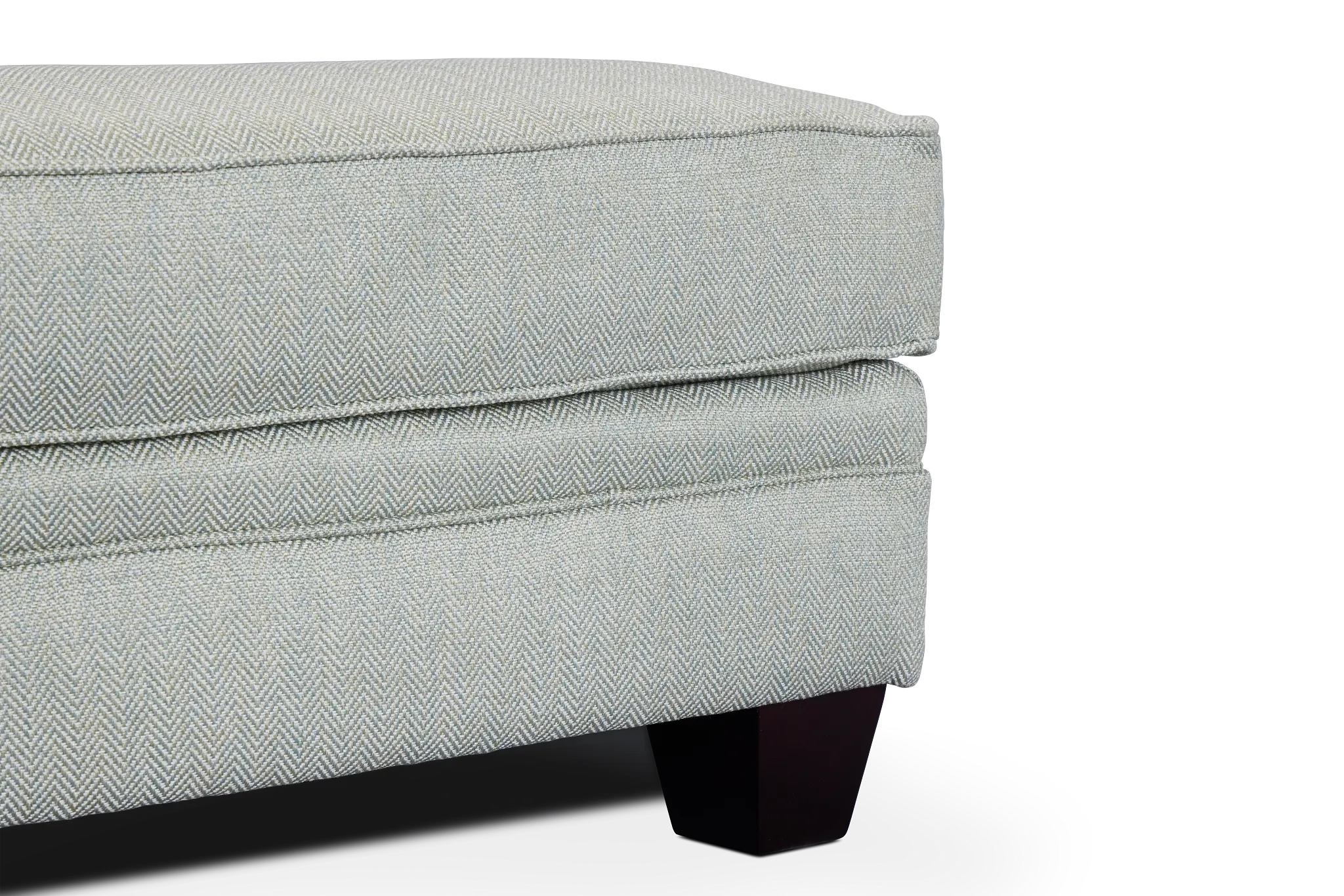Avery Light Green Fabric Ottoman