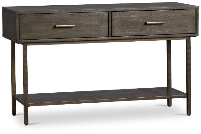 Fulton Dark Tone Wood Storage Sofa Table