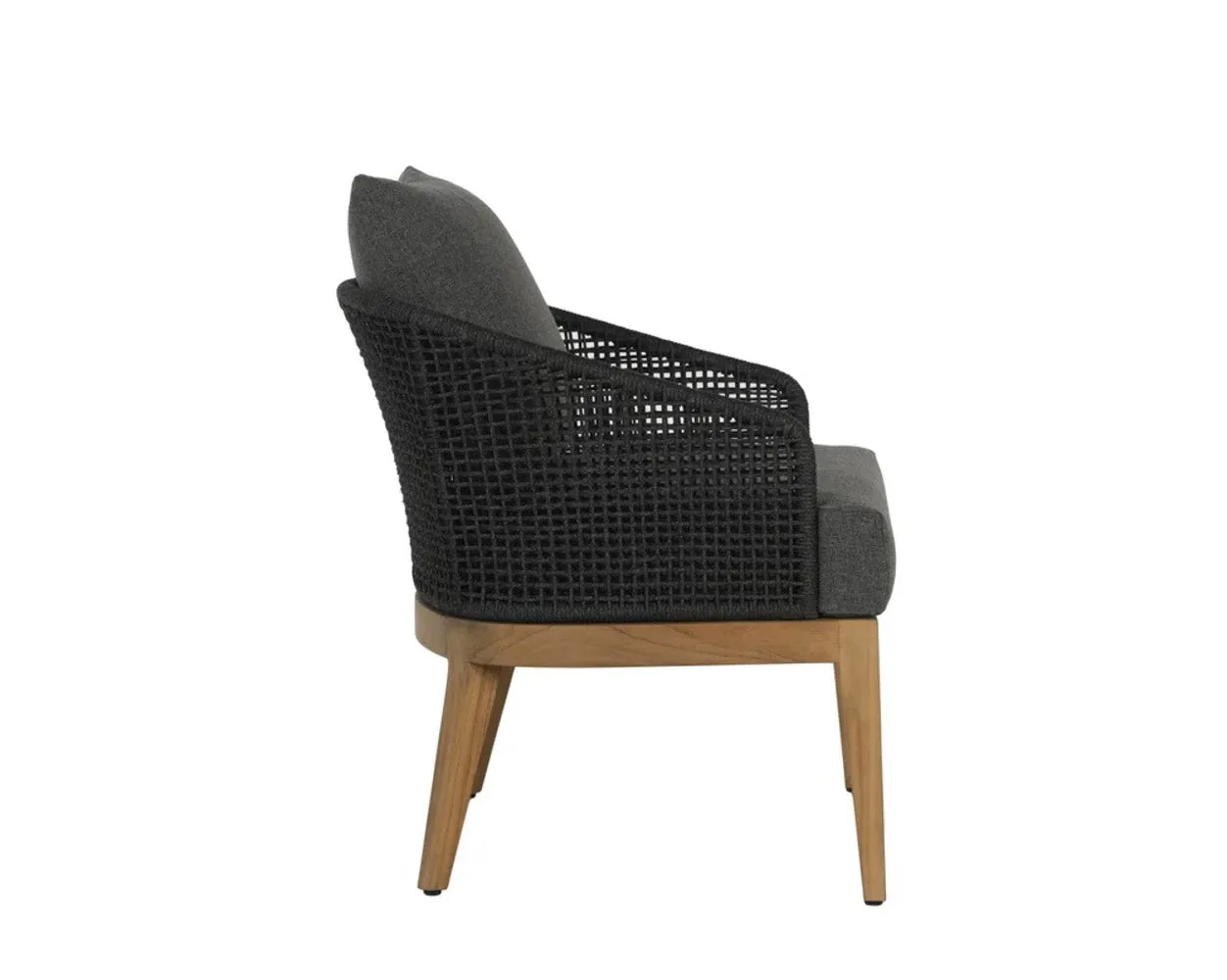 Ukiah Black Accent Chair With Dark Gray Cushions