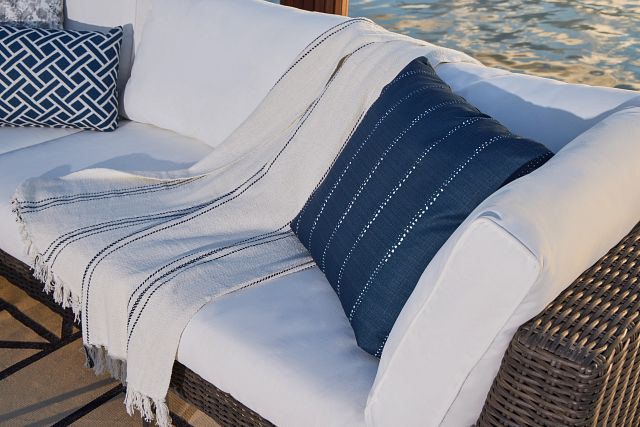 Carlo Dark Blue 20" Indoor/outdoor Accent Pillow