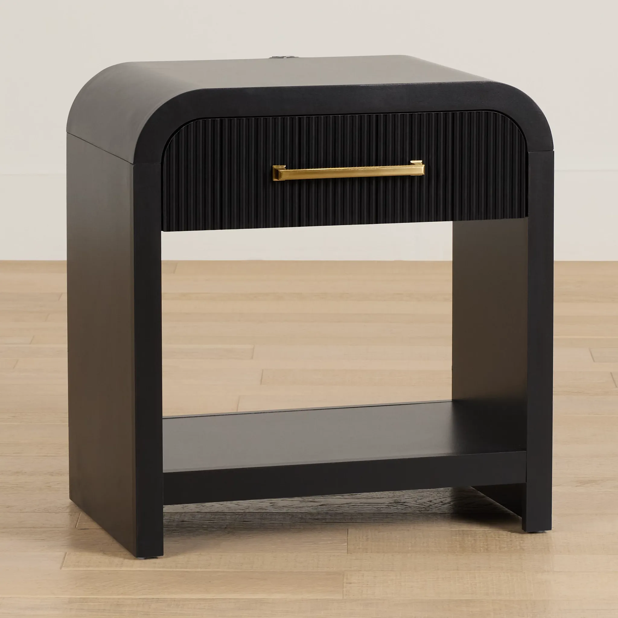 Lyndie Black 1-drawer Nightstand