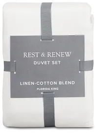 Rest & Renew Linen Blend White Duvet Set