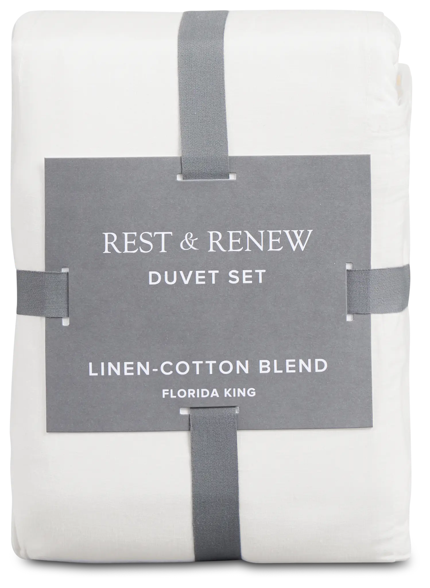 Rest & Renew Linen Blend White Duvet Set Rest & Renew Linen Blend White Duvet Set