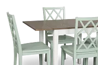 Edgartown Two-tone Rect Table & 4 Light Blue Wood Chairs
