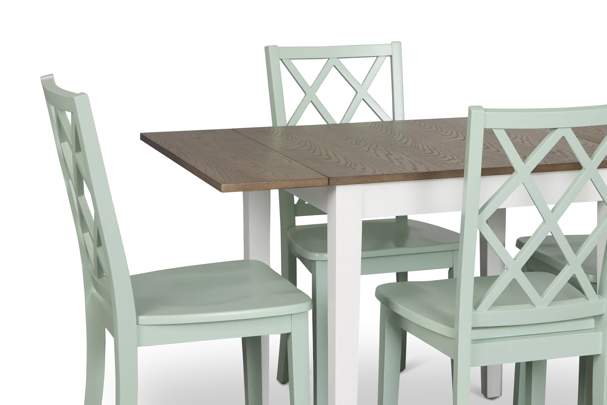 Edgartown Two-tone Rect Table & 4 Light Blue Wood Chairs