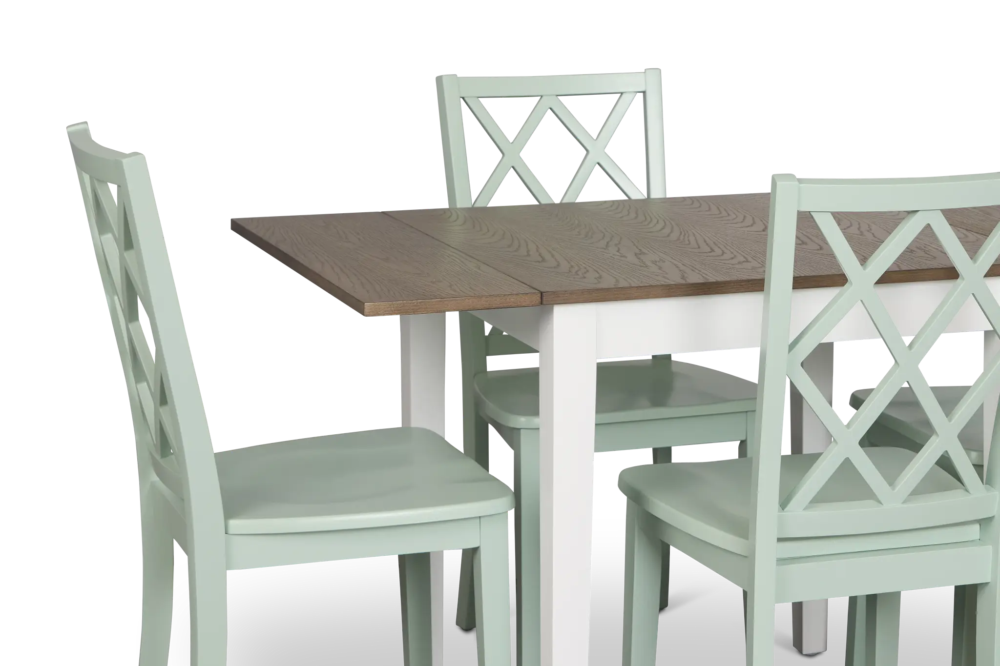 Edgartown Two-tone Rect Table & 4 Light Blue Wood Chairs Edgartown Two-tone Rect Table & 4 Light Blue Wood Chairs