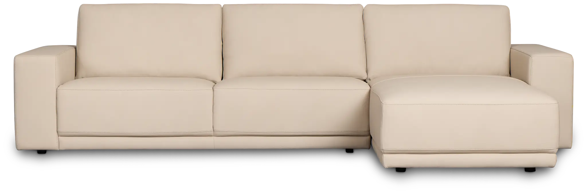 Kellan Ivory Leather Right Chaise Sectional Kellan Ivory Leather Right Chaise Sectional