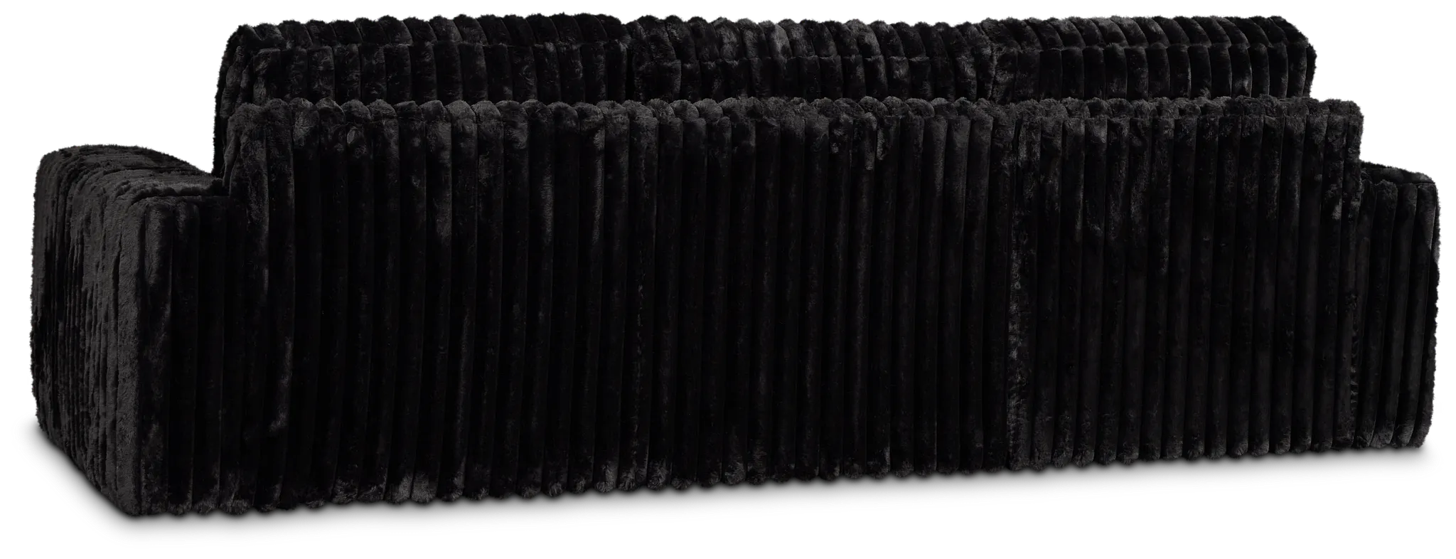 Teddy Black Fabric Left Chaise Sectional