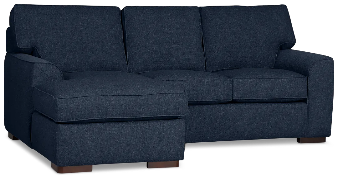 Sinclair Dark Blue Fabric Left Chaise Sectional