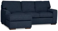 Sinclair Dark Blue Fabric Left Chaise Sectional