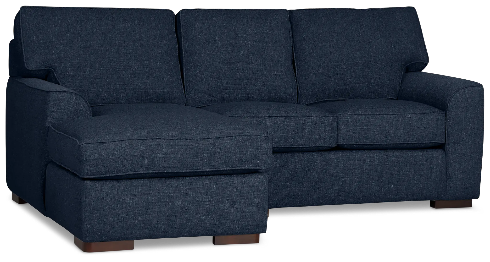 Sinclair Dark Blue Fabric Left Chaise Sectional Sinclair Dark Blue Fabric Left Chaise Sectional