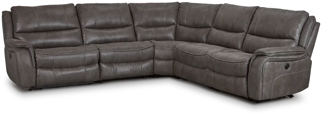 Dober Dark Gray Micro Small Two-arm Power Reclining Sectional