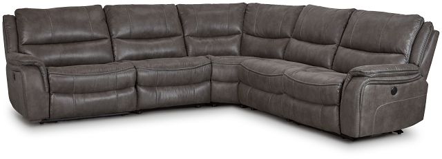 Dober Dark Gray Micro Small Two-arm Power Reclining Sectional