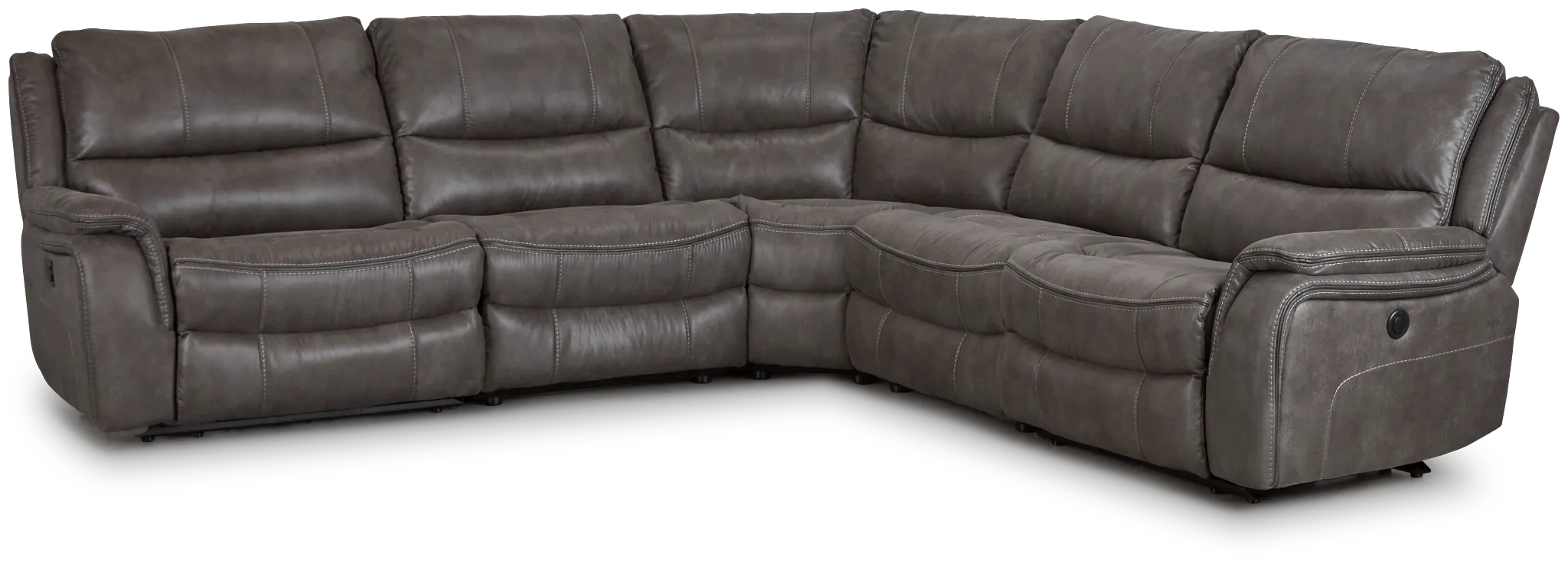 Dober Dark Gray Micro Small Two-arm Power Reclining Sectional