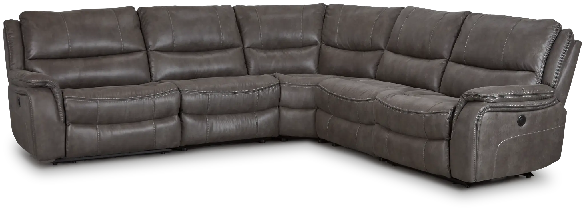 Dober Dark Gray Micro Small Two-arm Power Reclining Sectional Dober Dark Gray Micro Small Two-arm Power Reclining Sectional