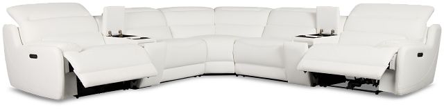 Jett White Micro Large Dual Power Reclining Two-arm Sectional