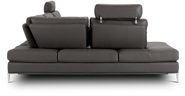 Camden Dark Gray Micro Left Chaise Sectional With Removable Headrest (2)